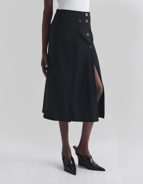 ASYMMETRICAL MIDI SKIRT