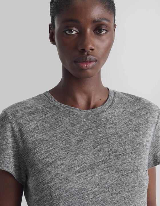 LINEN CREW-NECK T-SHIRT