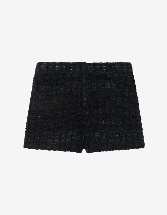 SHORT EN TWEED ET VELOURS