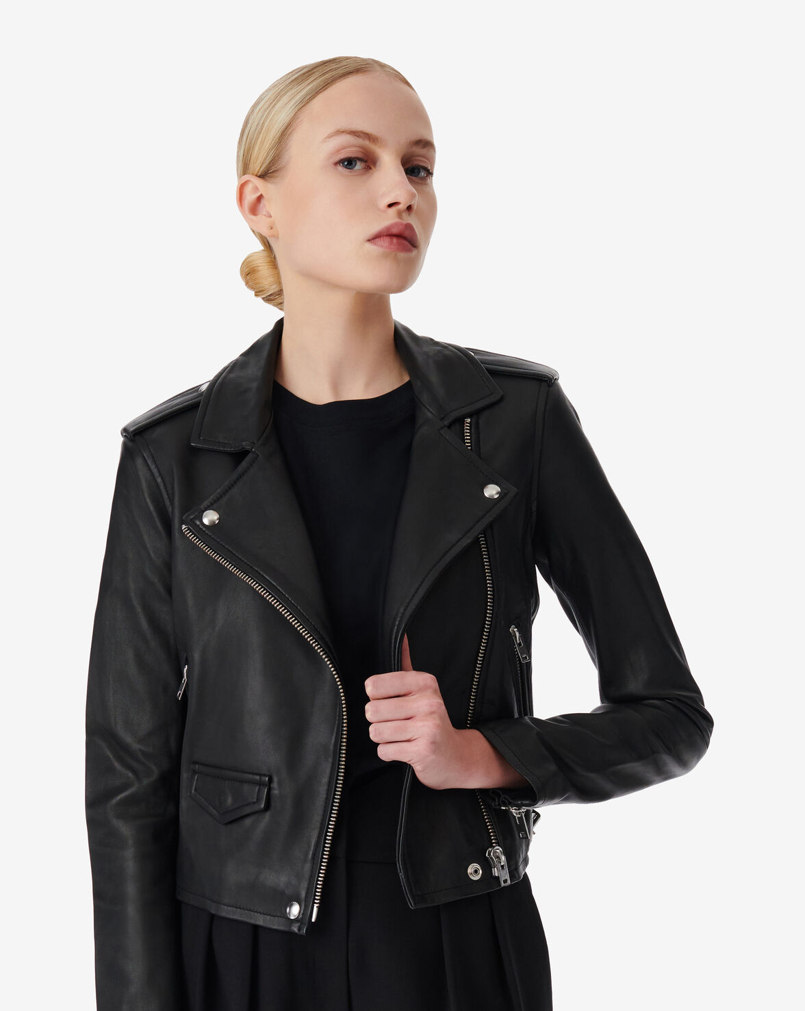 ASHVILLE LEATHER BIKER JACKET image number null