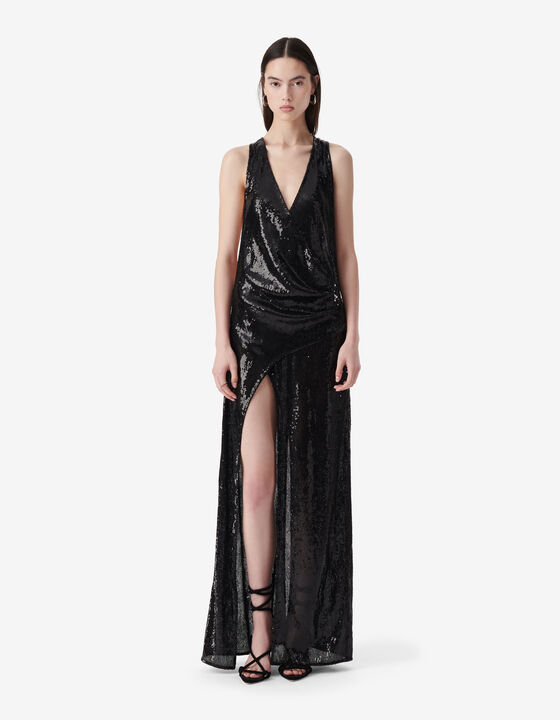 ROBE LONGUE À SEQUINS