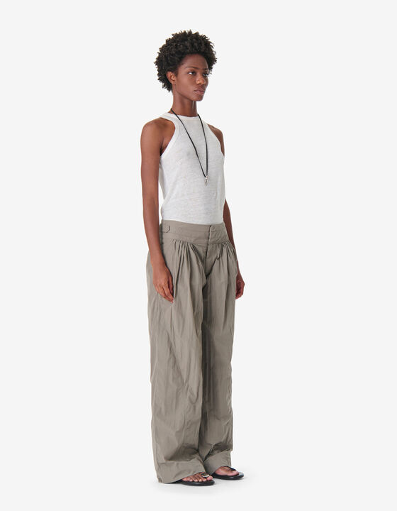 WIDE-LEG PANTS WITH STRUCTURED WAISTBAND