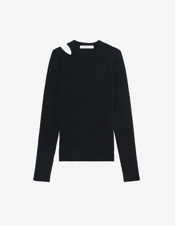 BAIYO CUT-OUT RIBBED SWEATER