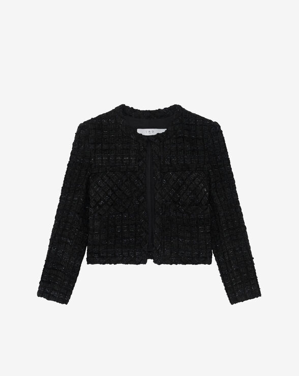 GIOVANI VELOUR AND TWEED JACKET
