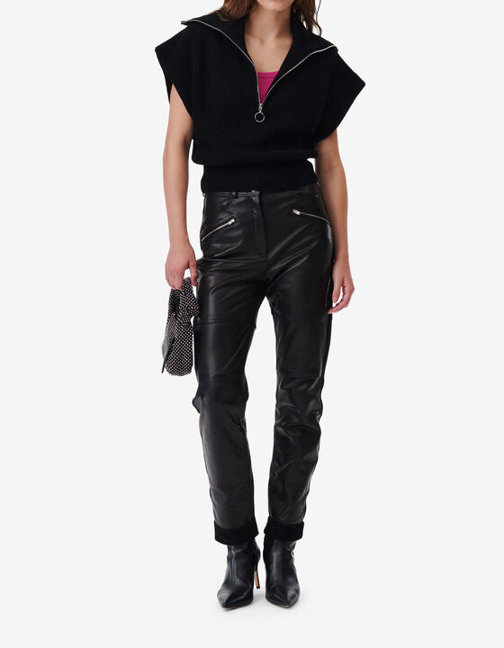 ZIPPERED-COLLAR SWEATER