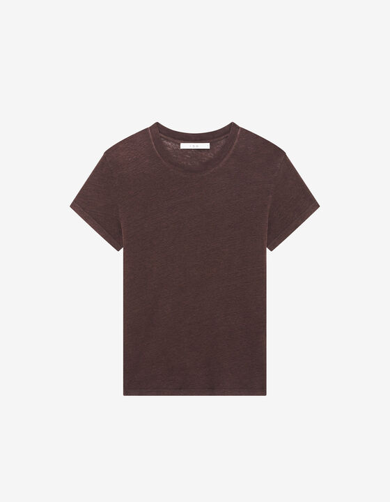 LINEN T-SHIRT WITH ROUND NECK