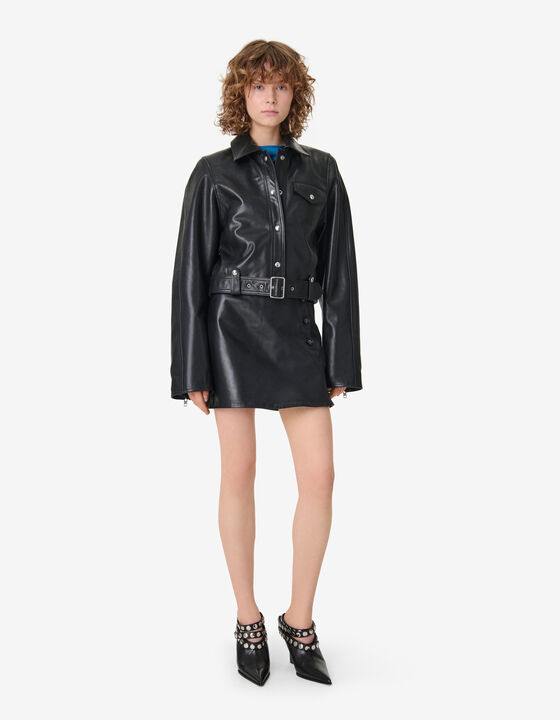 VESTE BOXY EN CUIR