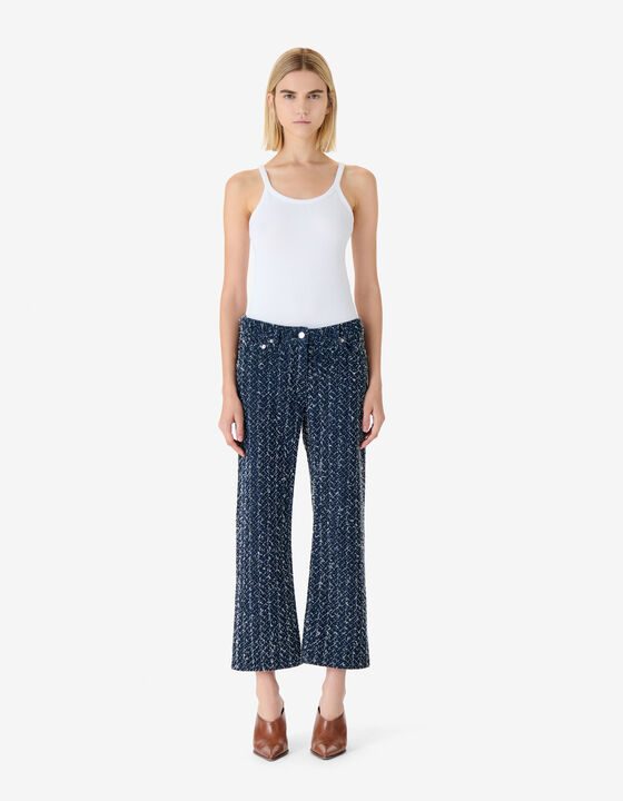 STRAIGHT-LEG TEXTURED DENIM JEANS