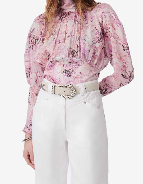 CUT-OUT PRINTED TOP