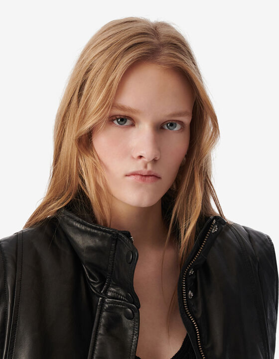 SLEEVELESS LEATHER JACKET