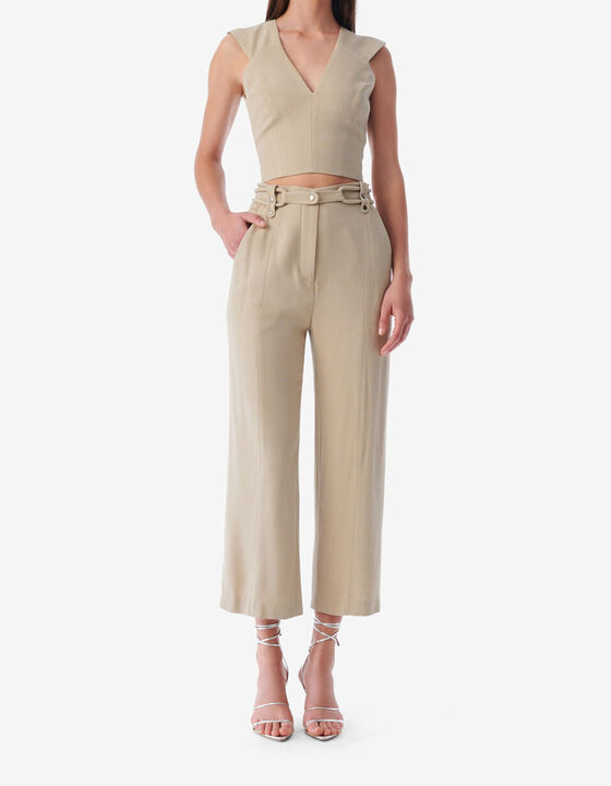 HIGH-WAISTED STRAIGHT-LEG PANTS