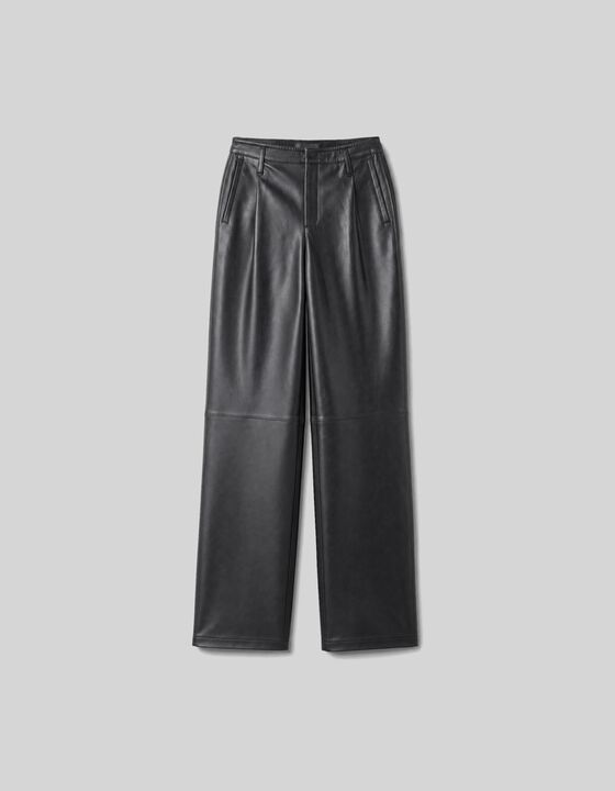 WIDE-LEG LEATHER PANTS
