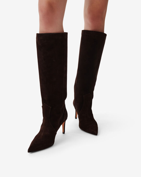 DAVYN HIGH-HEELED LEATHER BOOTS