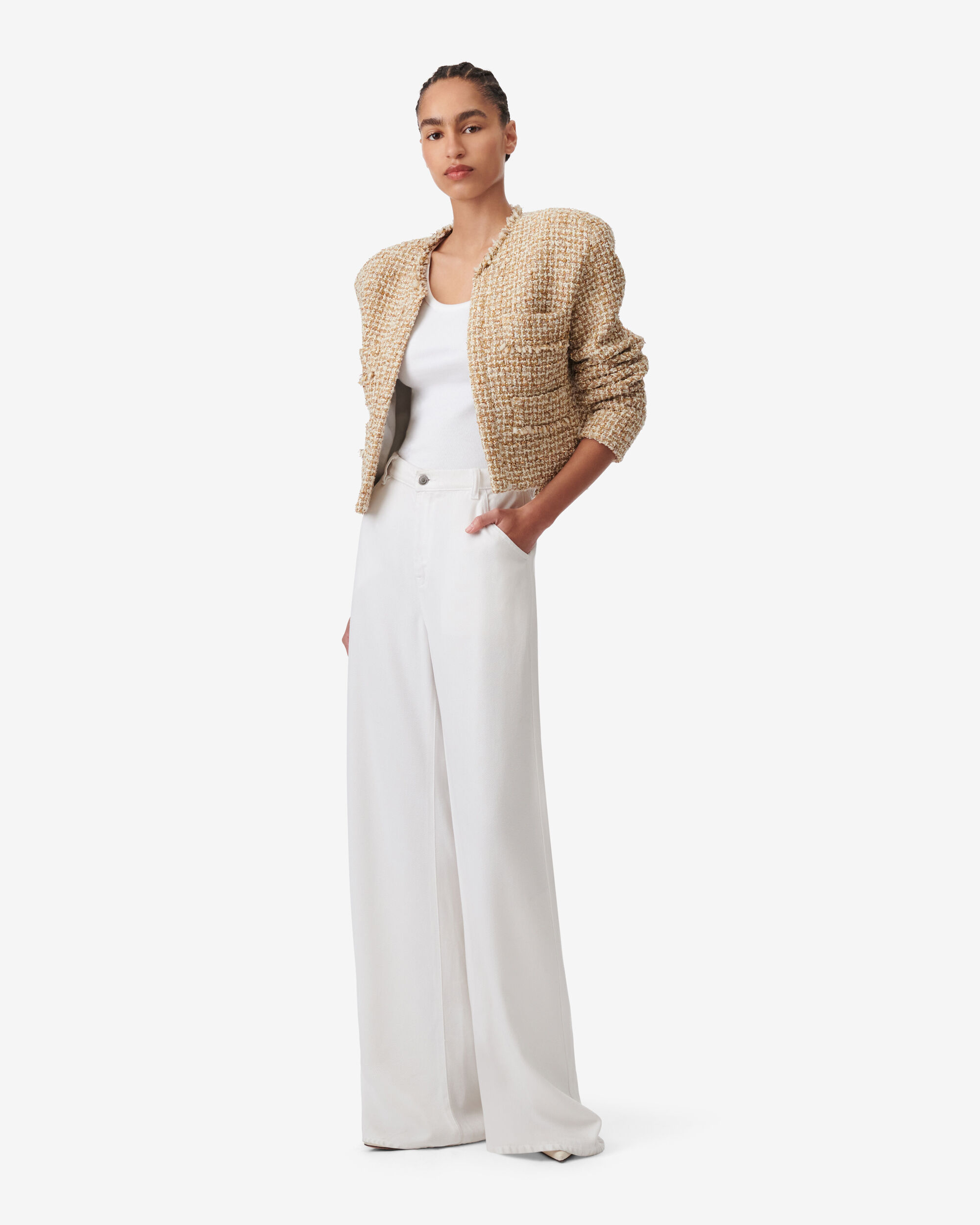 ZARA WOMEN COLLARED TEXTURED TWEED SHORT JACKET LIMITED EDITION S,M PINK  WHITE | eBay