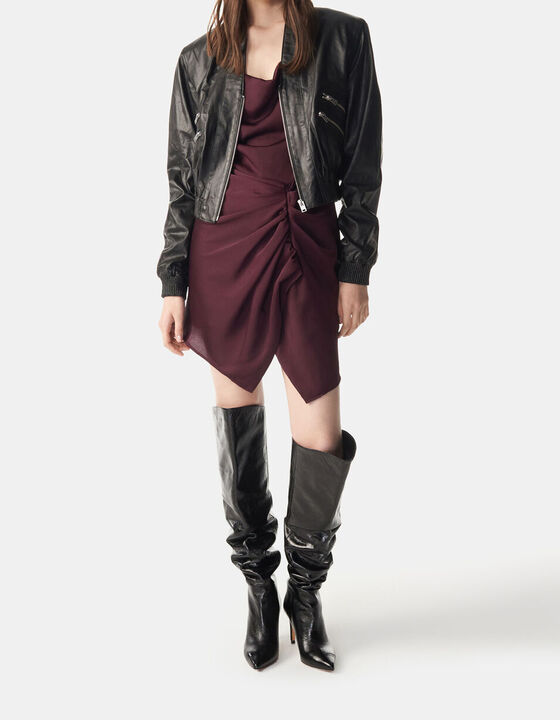 GATHERED DRESS WITH STRAPS