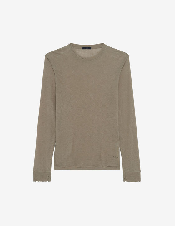 ROUND-NECK LINEN T-SHIRT