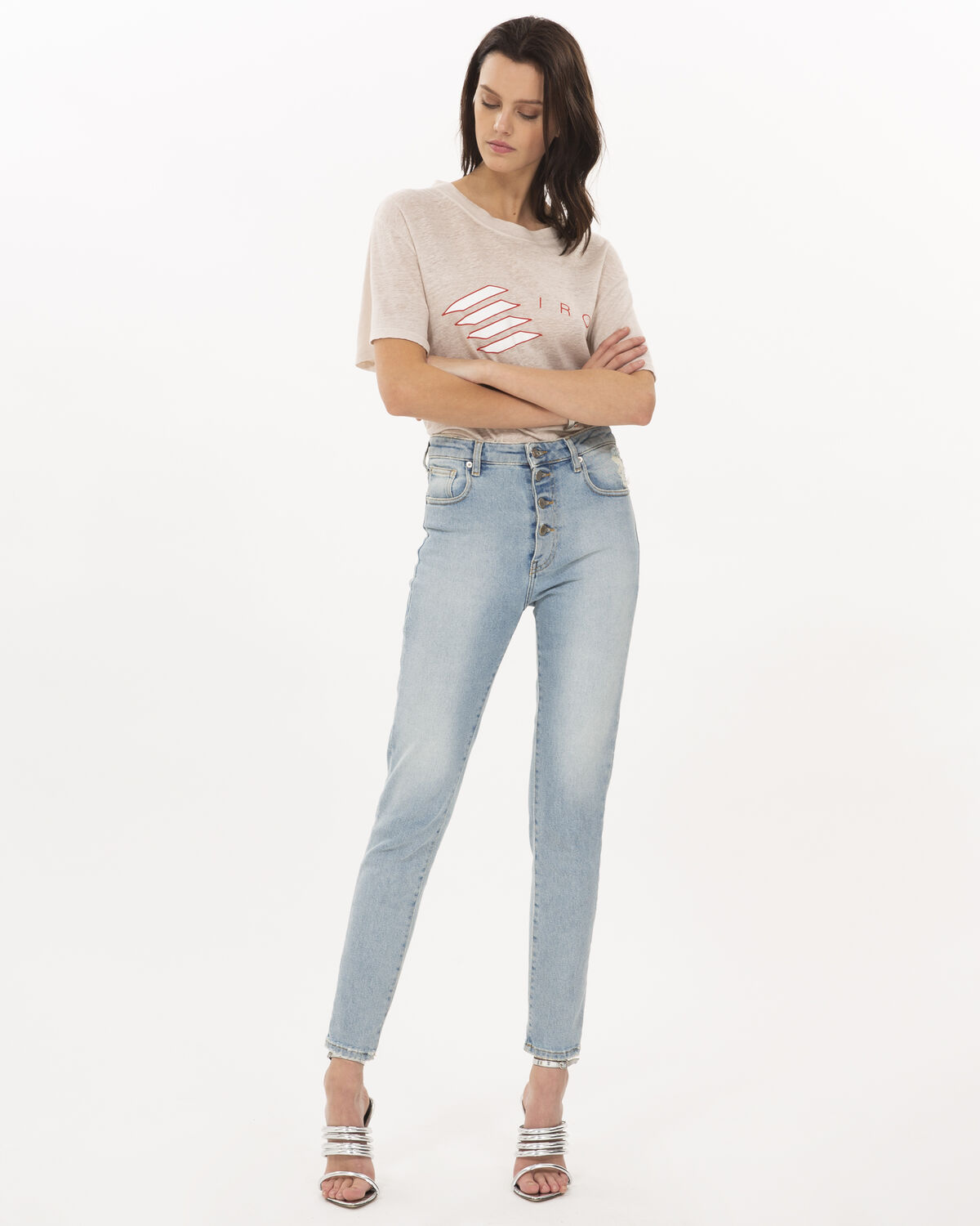 Lucie T-Shirt Light Brown And Ecru by IRO Paris