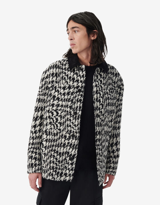 HOUNDSTOOTH PATTERN OVERSHIRT