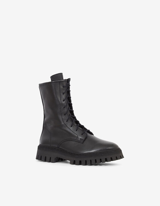 LACE-UP LEATHER COMBAT BOOTS