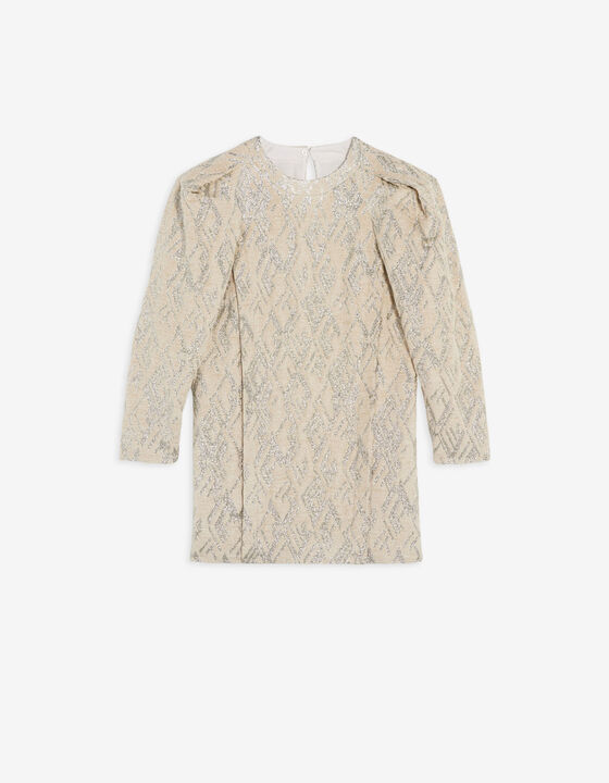 YAHRI ROUND-NECK LUREX DRESS