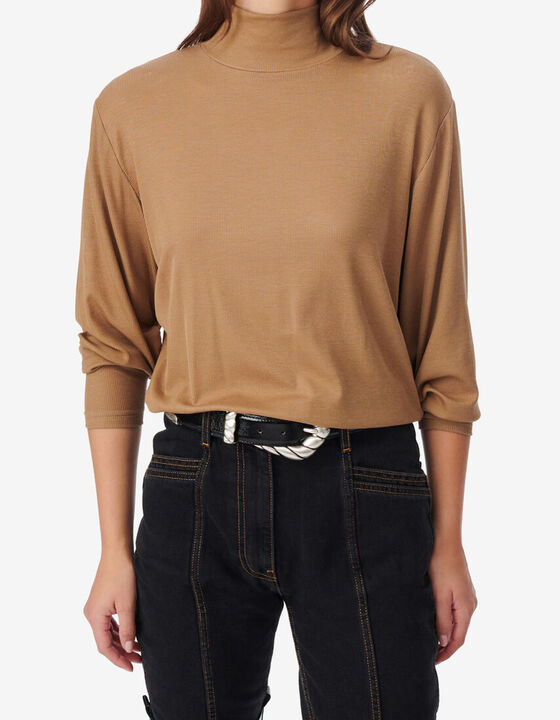 HIGH-NECK TOP WITH CUT-OUT