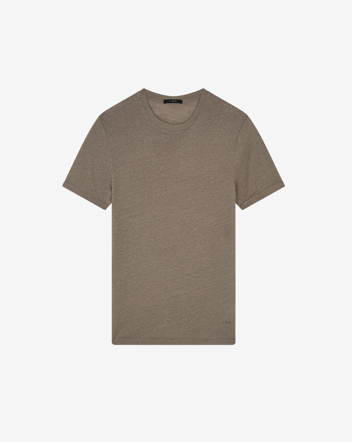 Iro Turi Round-neck Linen T-shirt In Dark Beige