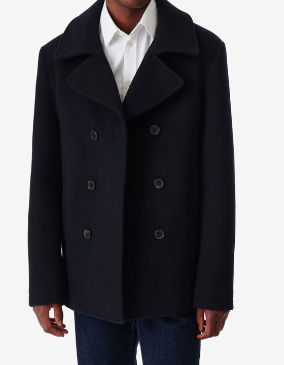 NAVY BLUE WOOL PEACOAT