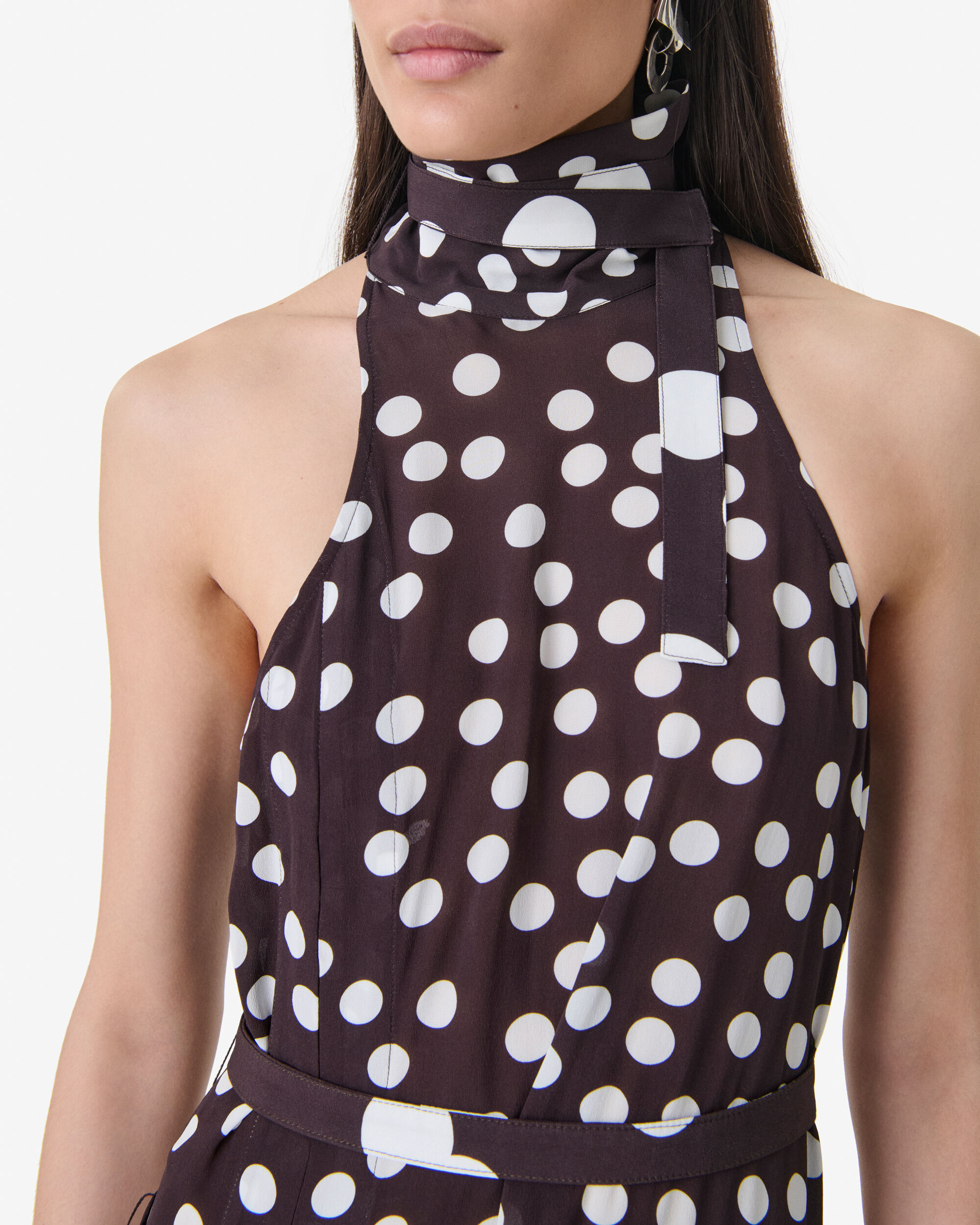 DELILA women brown and white midi polka-dot dress | IRO