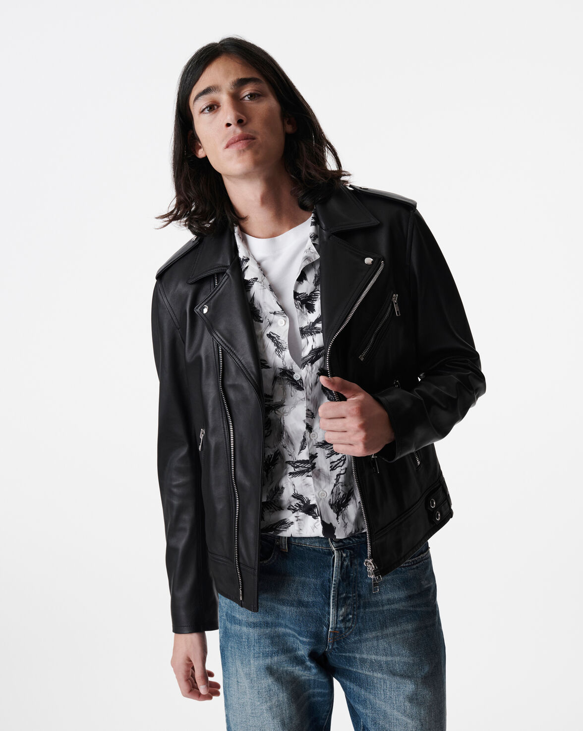 Shop Iro Hadro Leather Jacket In Black