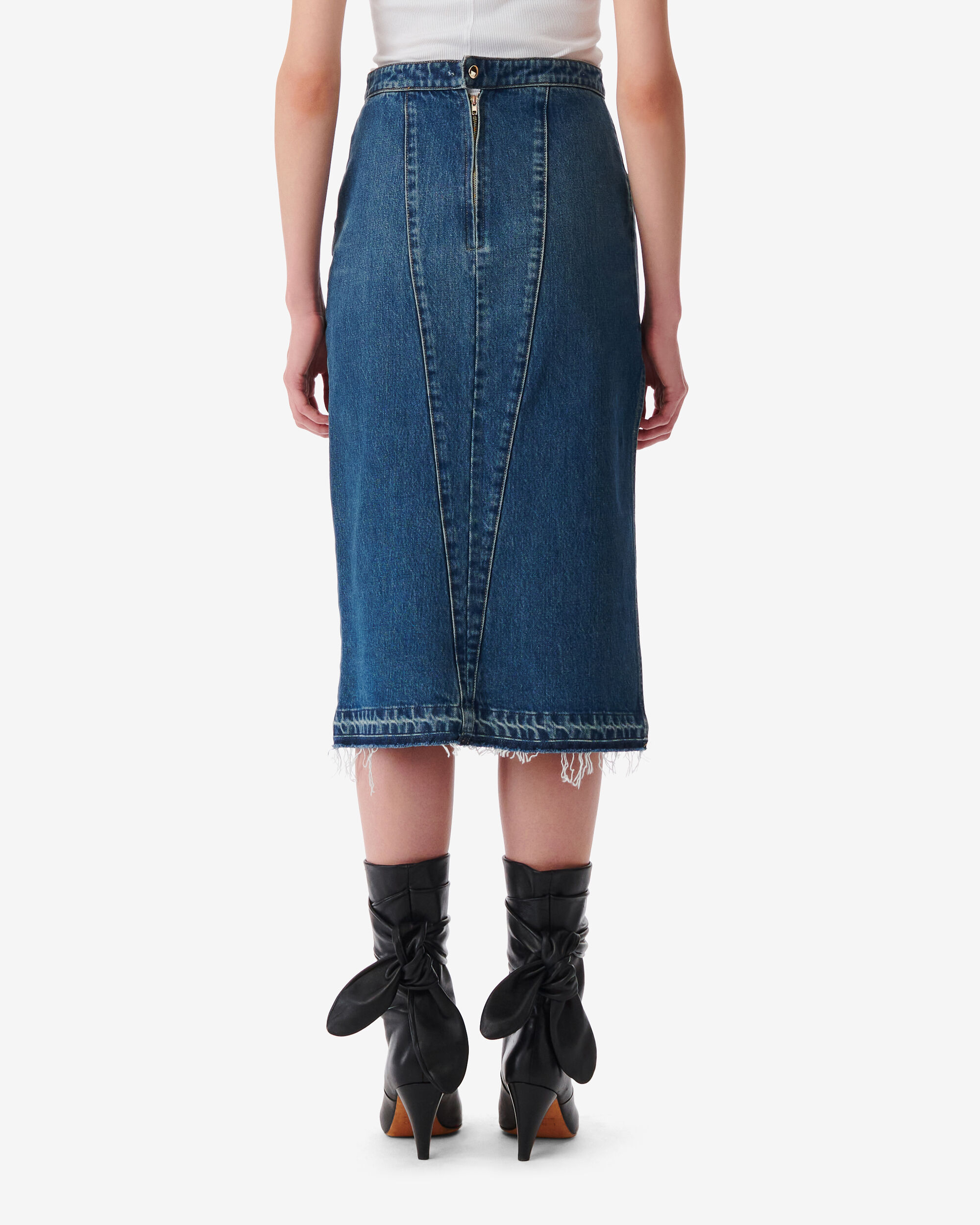 Current elliott denim clearance midi skirt