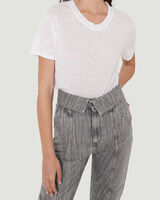 LUCIANA CREW NECK LINEN T SHIRT image number null