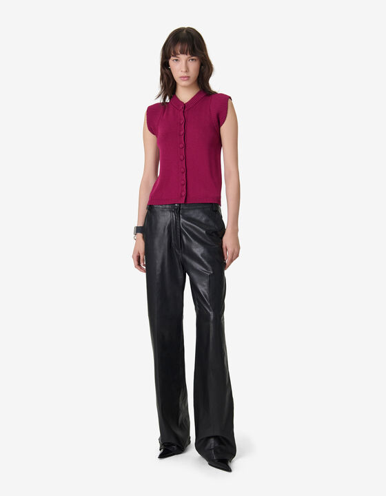 SLEEVELESS CARDIGAN