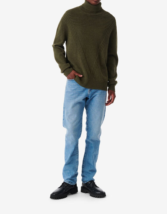 WOOL STAND-UP COLLAR SWEATER