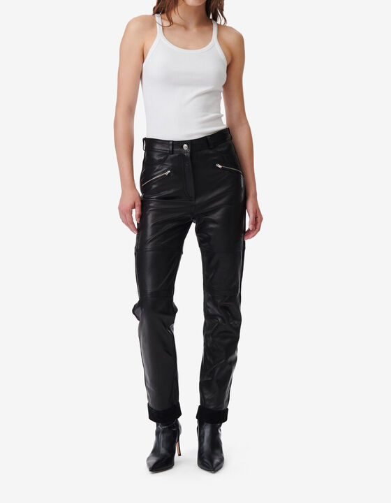 STRAIGHT LEG LEATHER PANTS