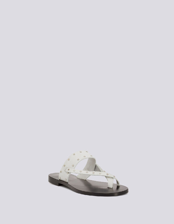 WIKI TOE RING FLAT LEATHER SANDALS