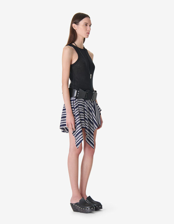 ASYMMETRICAL STRIPED SKIRT
