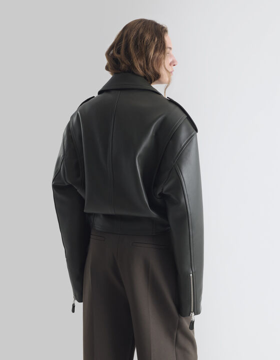 BLOUSON OVERSIZE EN CUIR