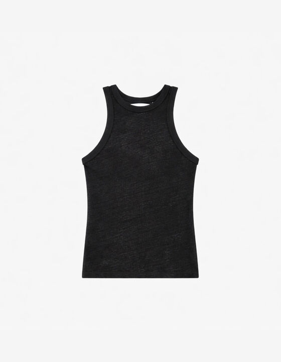 FITTED LINEN TANK TOP