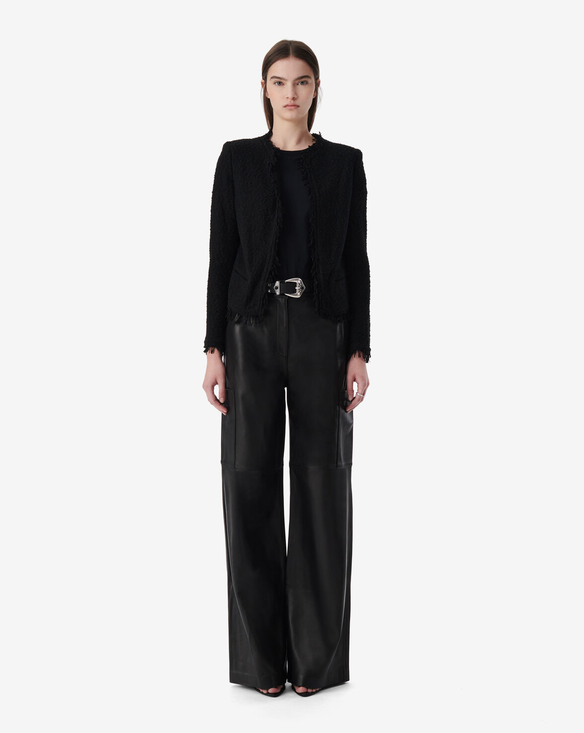 SHAVANI FRINGE HEM TWEED JACKET image number null