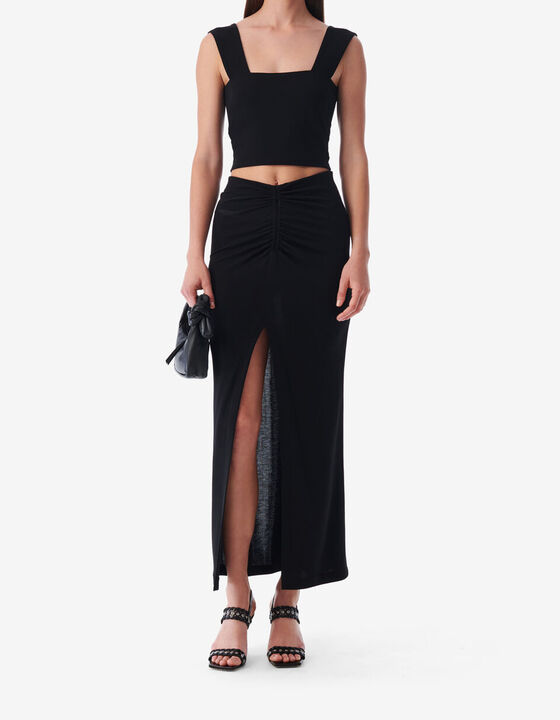 SLIT MIDI SKIRT