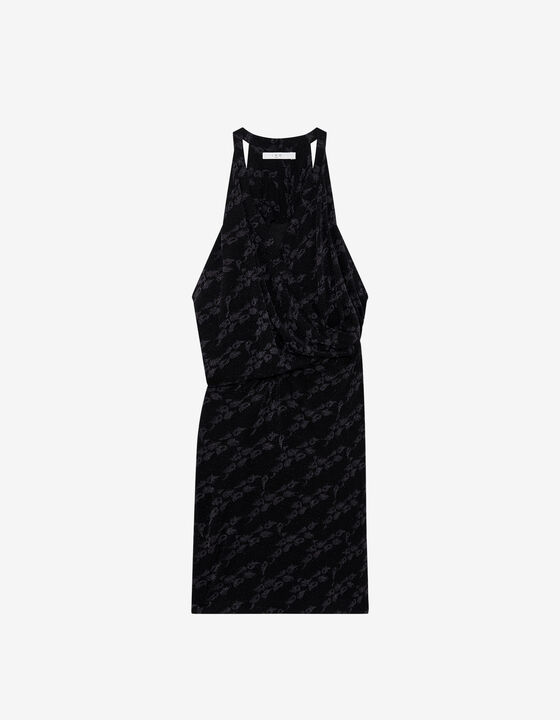 LONG DRAPED LUREX DRESS