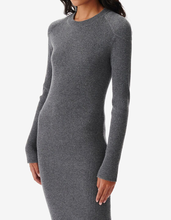 CASHMERE RIBBED MAXI DRESS
