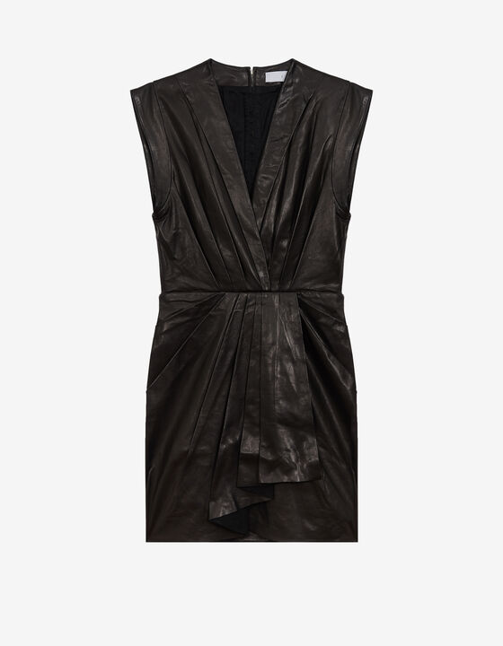 V-NECK LEATHER DRESS