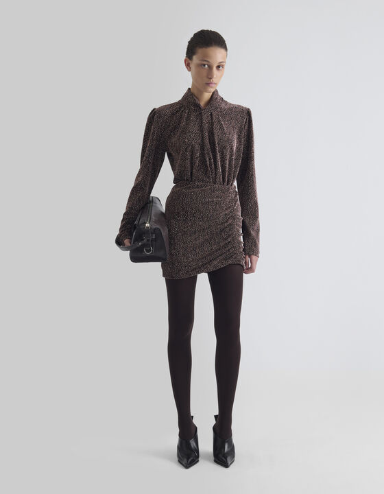 DRAPED SKIRT WITH RHINESTONES