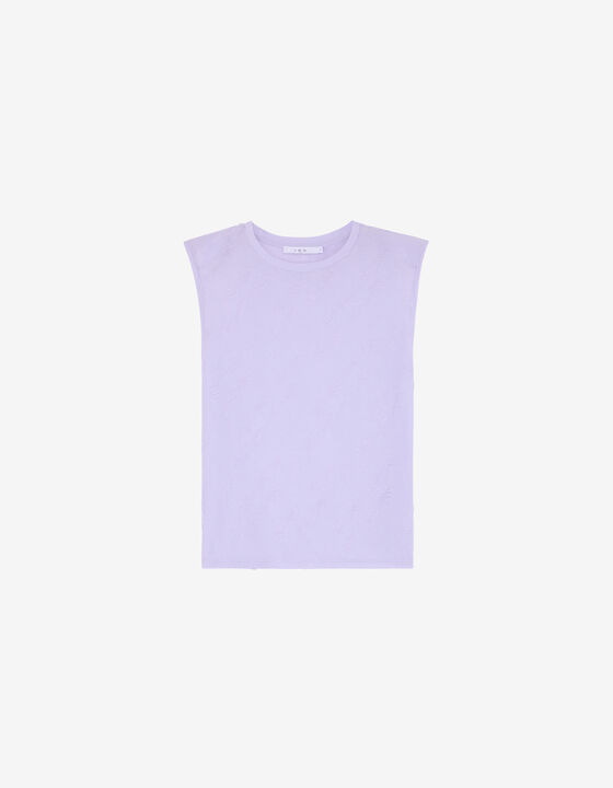 TEXTURED SLEEVELESS T-SHIRT