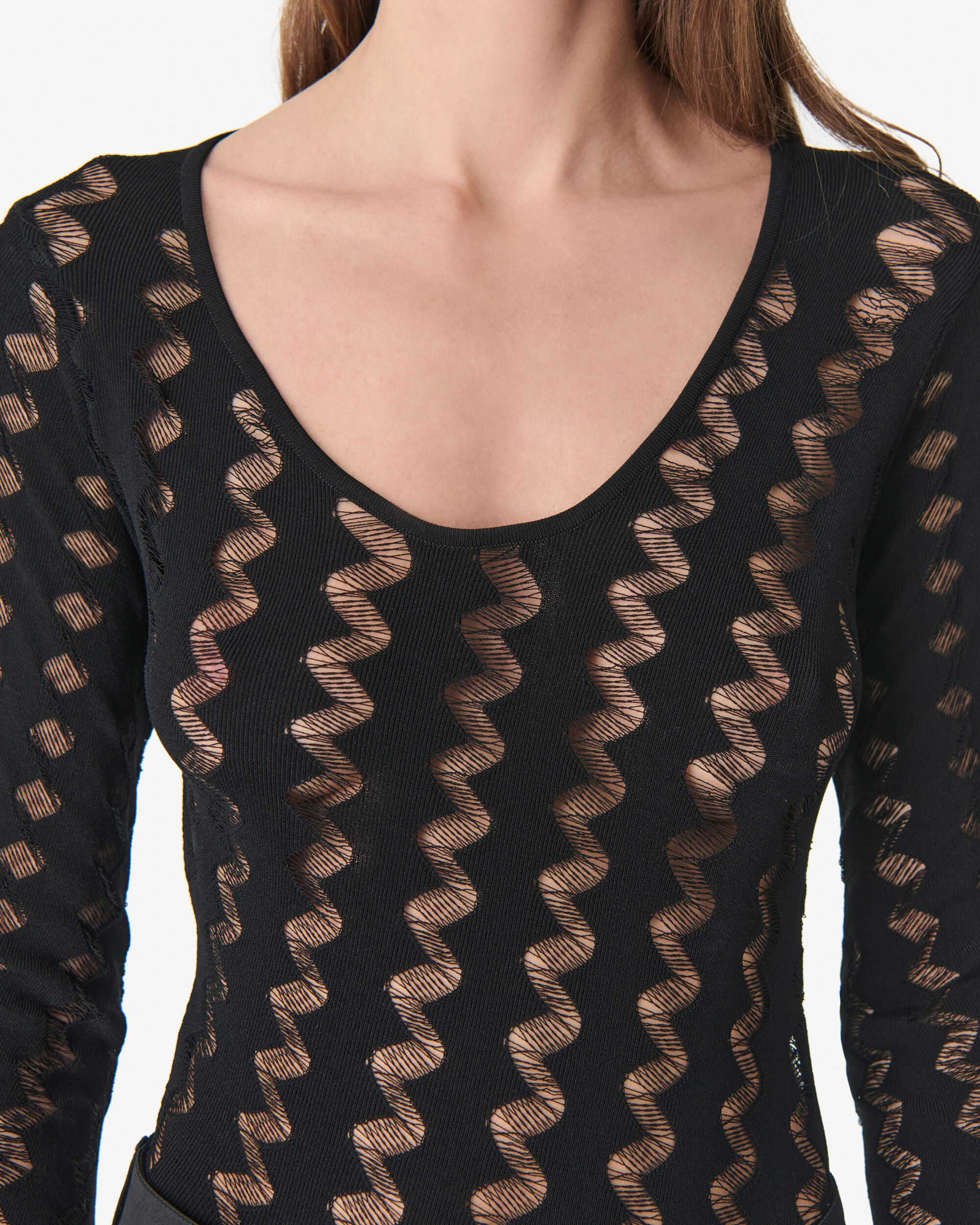 ACACIA women black openwork knit bodysuit | IRO