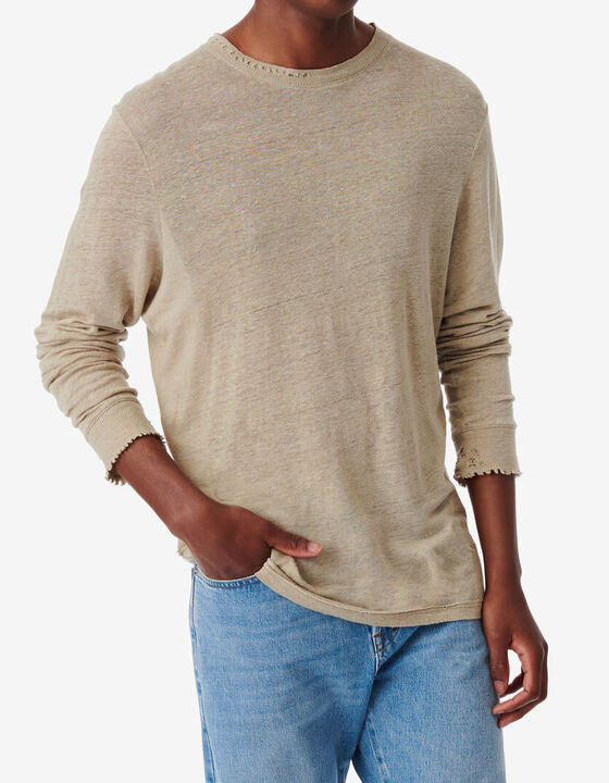 ROUND-NECK LINEN T-SHIRT