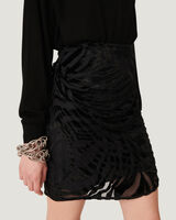 NIZART ZEBRA PRINT TEXTURED MINI SKIRT image number null