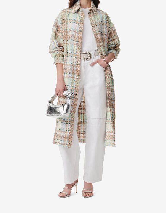 MANTEAU LONG À CARREAUX