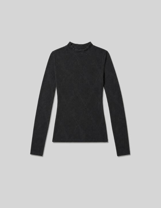 JACQUARD HIGH-NECK T-SHIRT